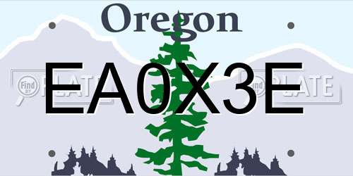EA0X3E Oregon License Plate