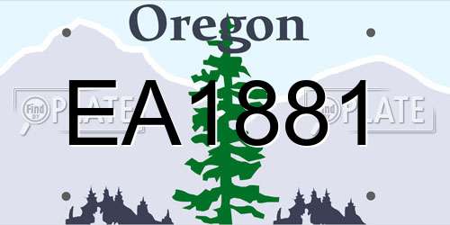 EA1881 Oregon License Plate