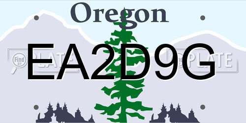 EA2D9G Oregon License Plate