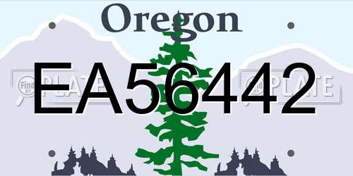EA56442 Oregon License Plate