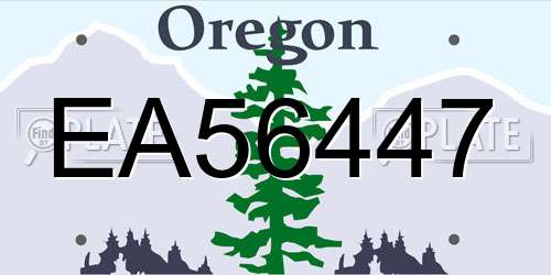 EA56447 Oregon License Plate