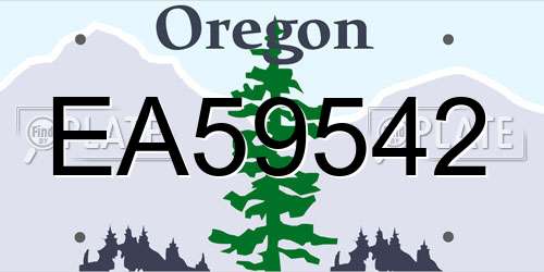 EA59542 Oregon License Plate