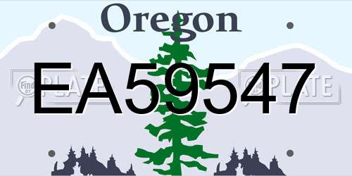 EA59547 Oregon License Plate