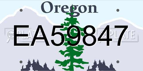EA59847 Oregon License Plate