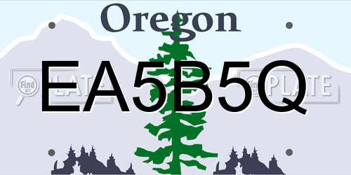 EA5B5Q Oregon License Plate