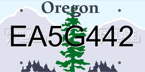 EA5G442 Oregon License Plate