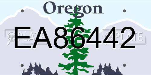 EA86442 Oregon License Plate