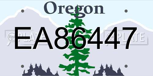EA86447 Oregon License Plate