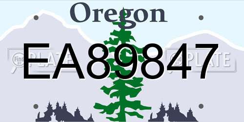 EA89847 Oregon License Plate