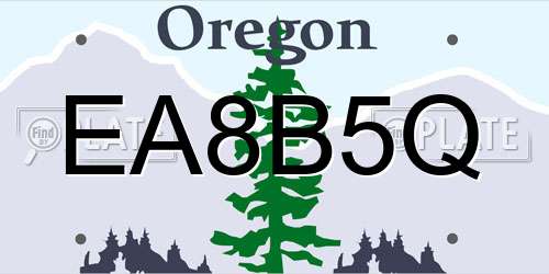 EA8B5Q Oregon License Plate