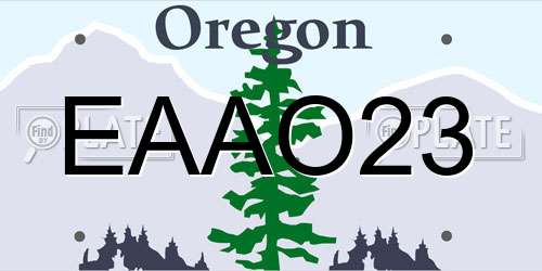EAAO23 Oregon License Plate