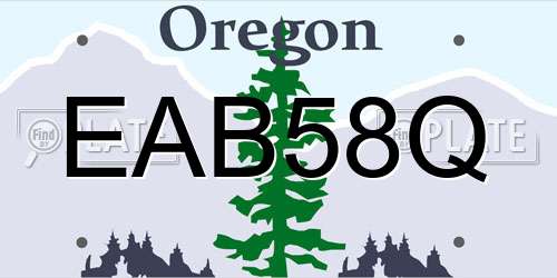 EAB58Q Oregon License Plate