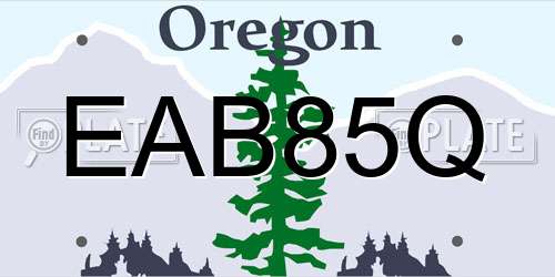 EAB85Q Oregon License Plate