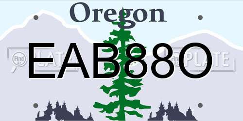EAB88O Oregon License Plate