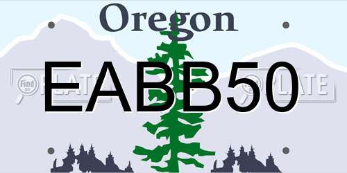 EABB50 Oregon License Plate