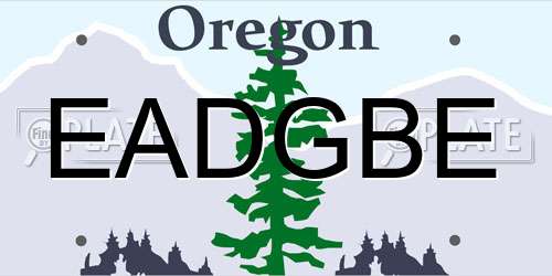 EADGBE Oregon License Plate