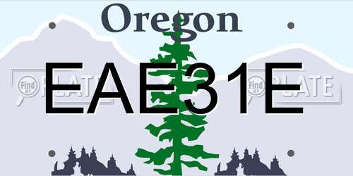 EAE31E Oregon License Plate