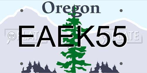 EAEK55 Oregon License Plate