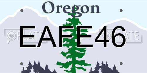 EAFE46 Oregon License Plate
