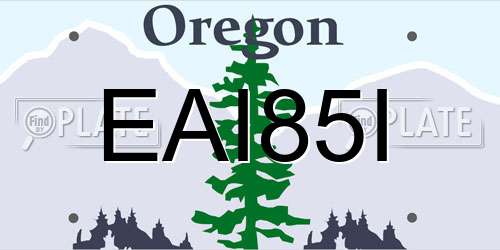 EAI85I Oregon License Plate