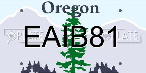 EAIB81 Oregon License Plate