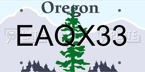 EAQX33 Oregon License Plate