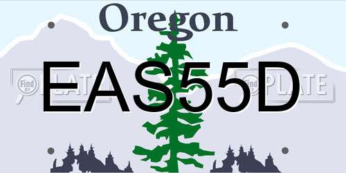 EAS55D Oregon License Plate
