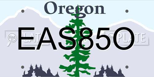 EAS85O Oregon License Plate