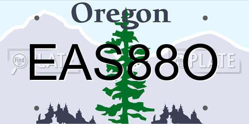 EAS88O Oregon License Plate