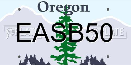 EASB50 Oregon License Plate
