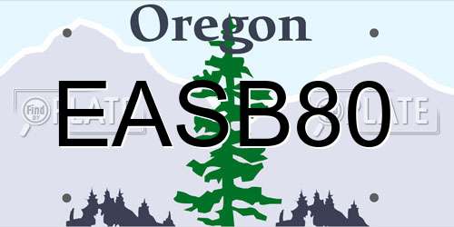 EASB80 Oregon License Plate