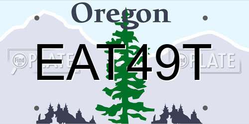 EAT49T Oregon License Plate