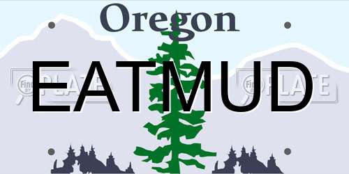 EATMUD Oregon License Plate