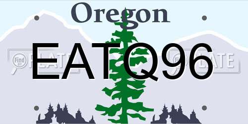 EATQ96 Oregon License Plate