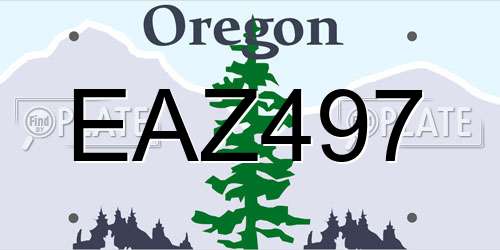 EAZ497 Oregon License Plate