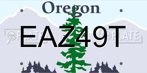 EAZ49T Oregon License Plate