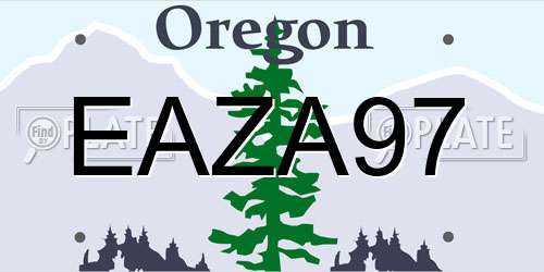 EAZA97 Oregon License Plate