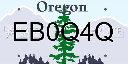EB0Q4Q Oregon License Plate