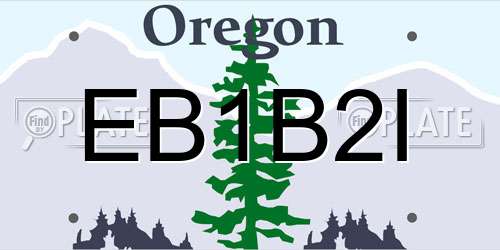 EB1B2I Oregon License Plate
