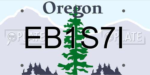 EB1S7I Oregon License Plate