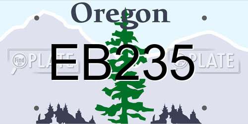 EB235 Oregon License Plate