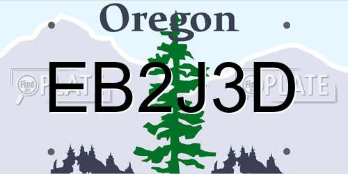 EB2J3D Oregon License Plate