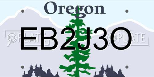 EB2J3O Oregon License Plate