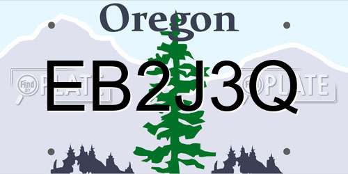 EB2J3Q Oregon License Plate