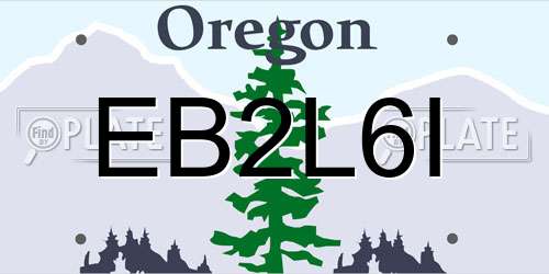 EB2L6I Oregon License Plate