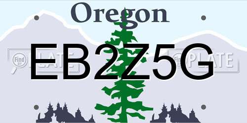 EB2Z5G Oregon License Plate