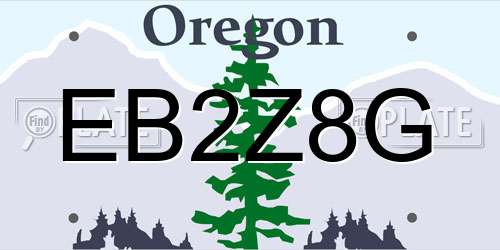 EB2Z8G Oregon License Plate