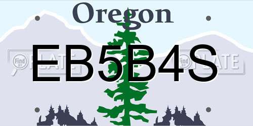 EB5B4S Oregon License Plate