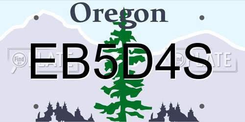 EB5D4S Oregon License Plate