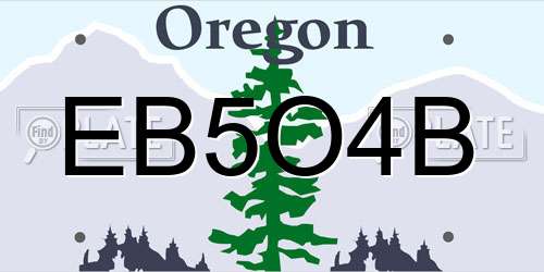 EB5O4B Oregon License Plate